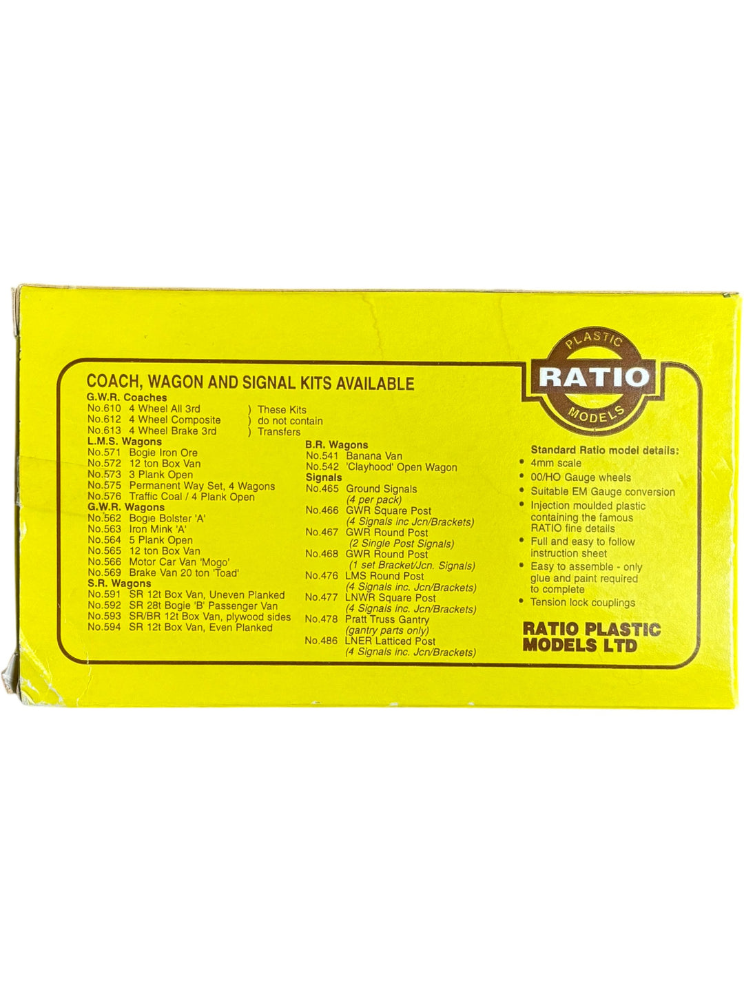 Ratio Plastic Models 613 GWR 4 Wheel Brake Third Scale Kit - Think Vintage Online Ltd