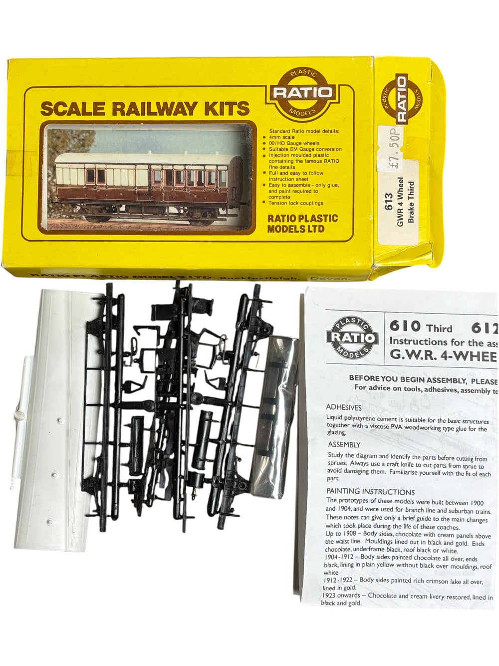 Ratio Plastic Models 613 GWR 4 Wheel Brake Third Scale Kit - Think Vintage ltd