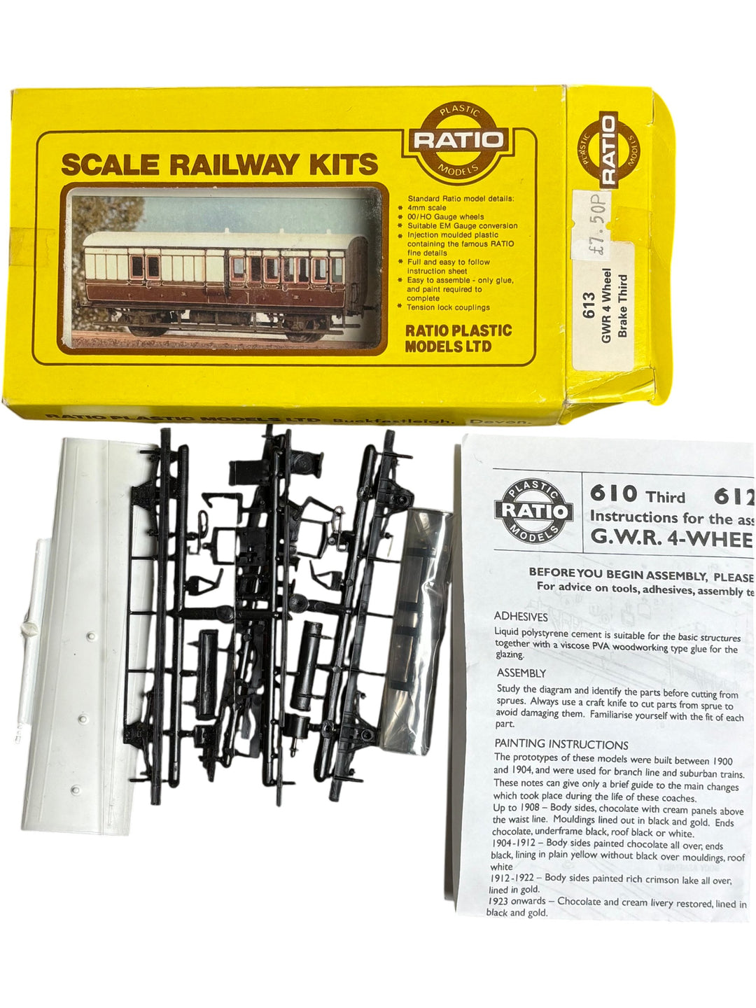 Ratio Plastic Models 613 GWR 4 Wheel Brake Third Scale Kit - Think Vintage ltd