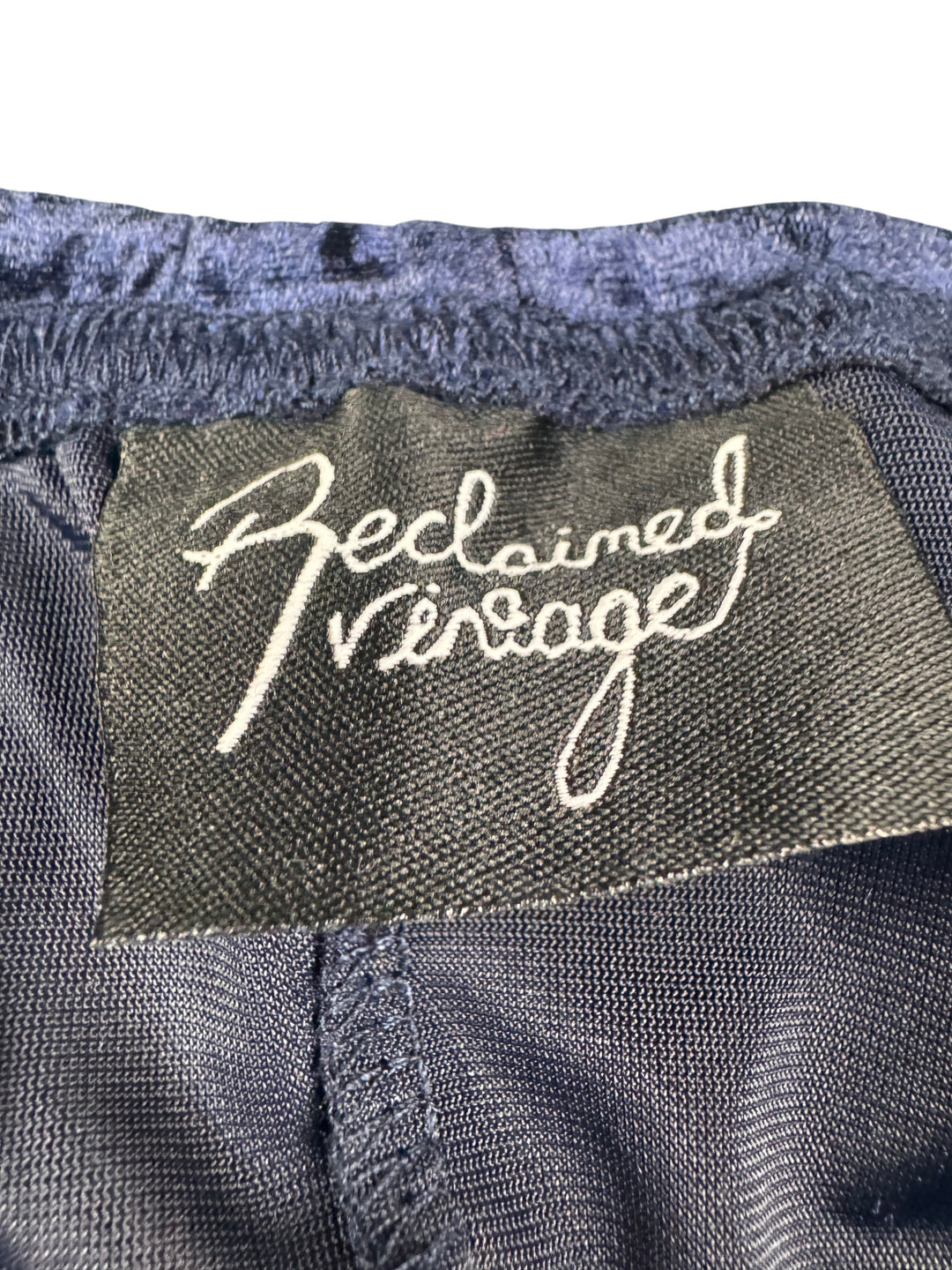 Reclaimed Velvet Puff Sleeve Dress - M - Think Vintage ltd