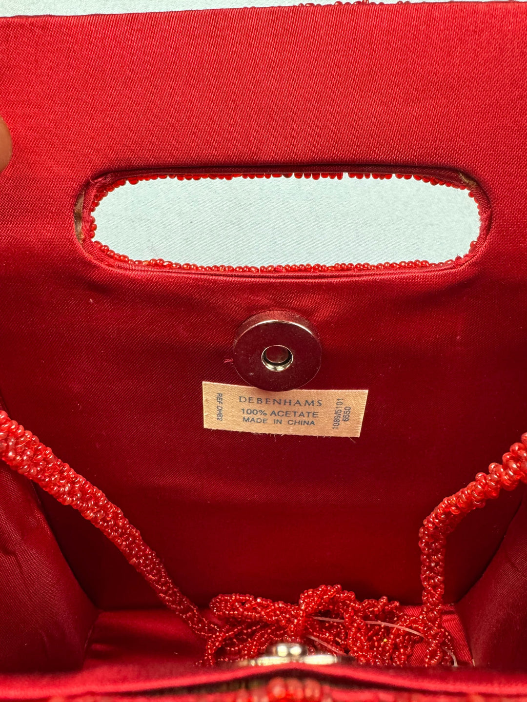 Red Beaded Clutch Bag - Think Vintage