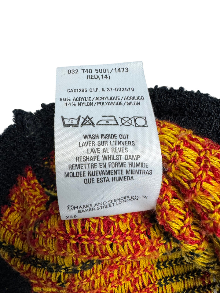 Red Black Tartan Knit Sweater - Think Vintage Online Ltd