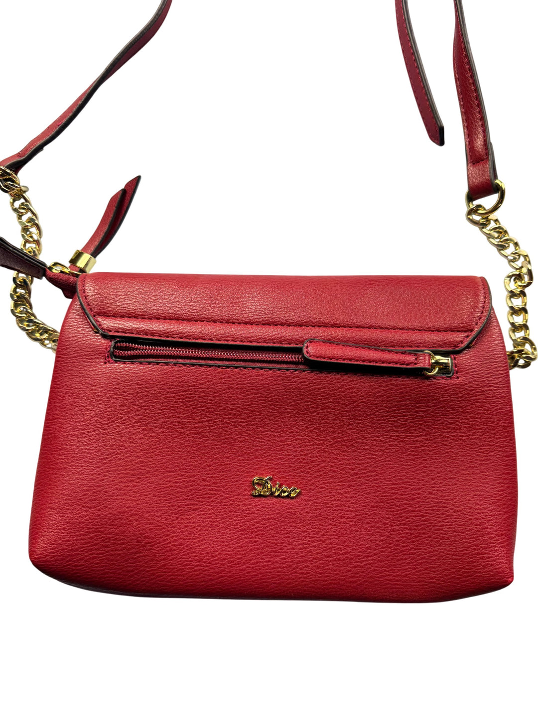 Red Dice Chain Accent Leather Handbag - Think Vintage