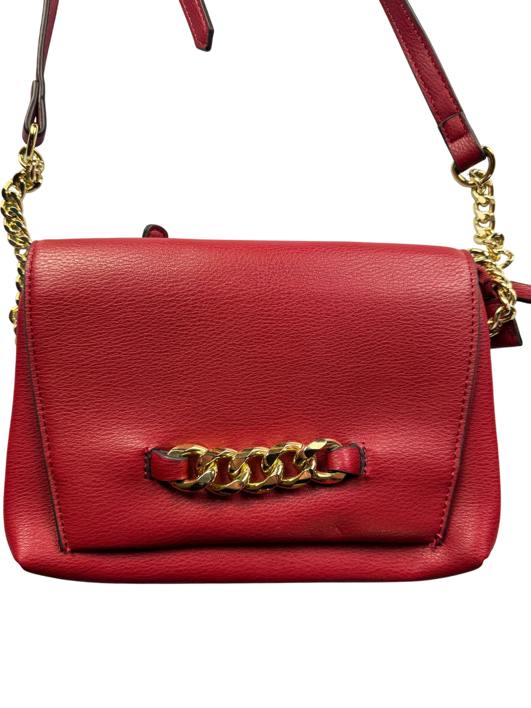 Red Dice Chain Accent Leather Handbag - Think Vintage ltd