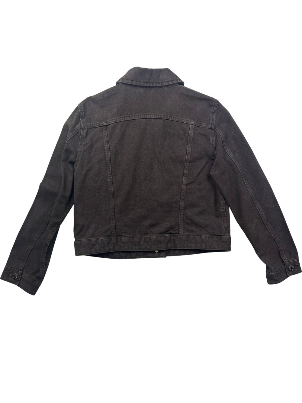 Red Herring Black Denim Trucker Jacket - M - Think Vintage ltd