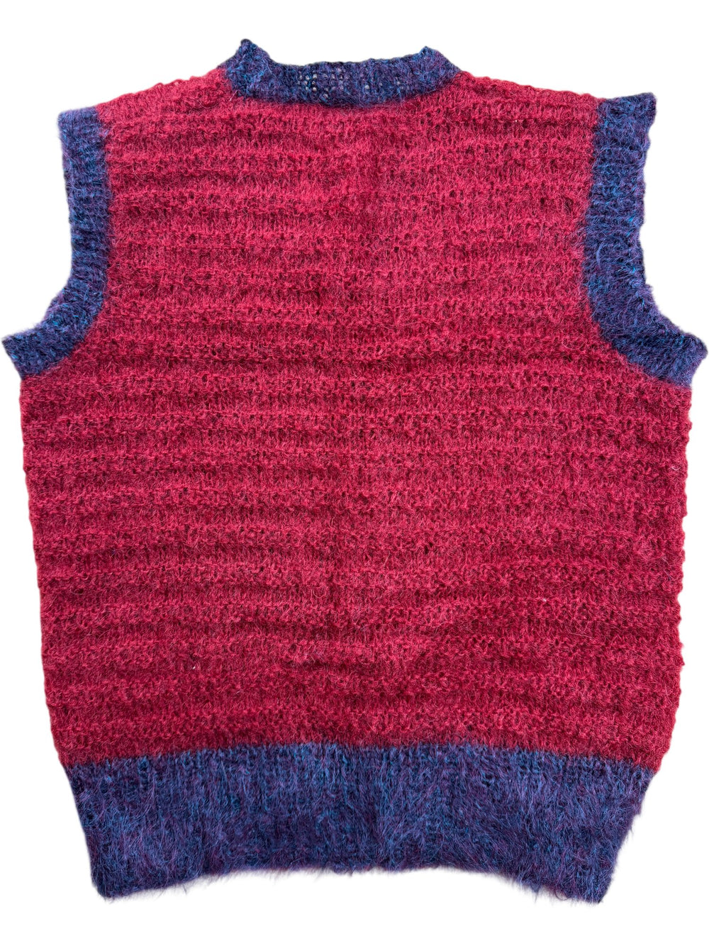 Red Knit Sleeveless Vest - M - Think Vintage ltd