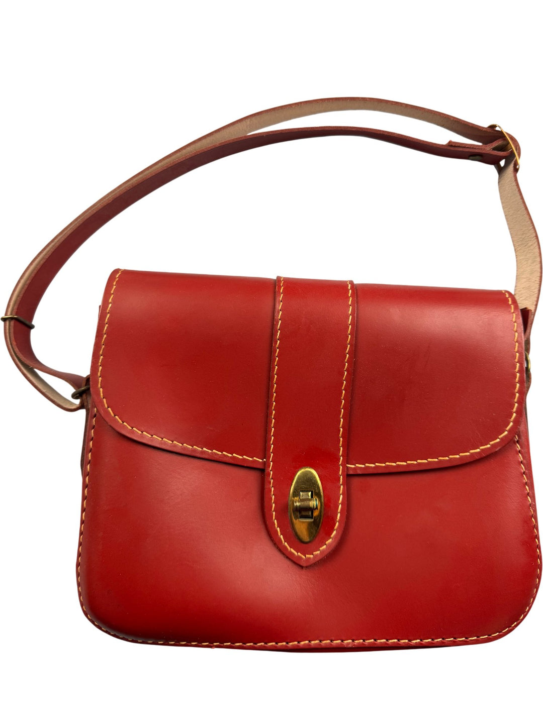 Red Leather Crossbody Bag - Think Vintage ltd