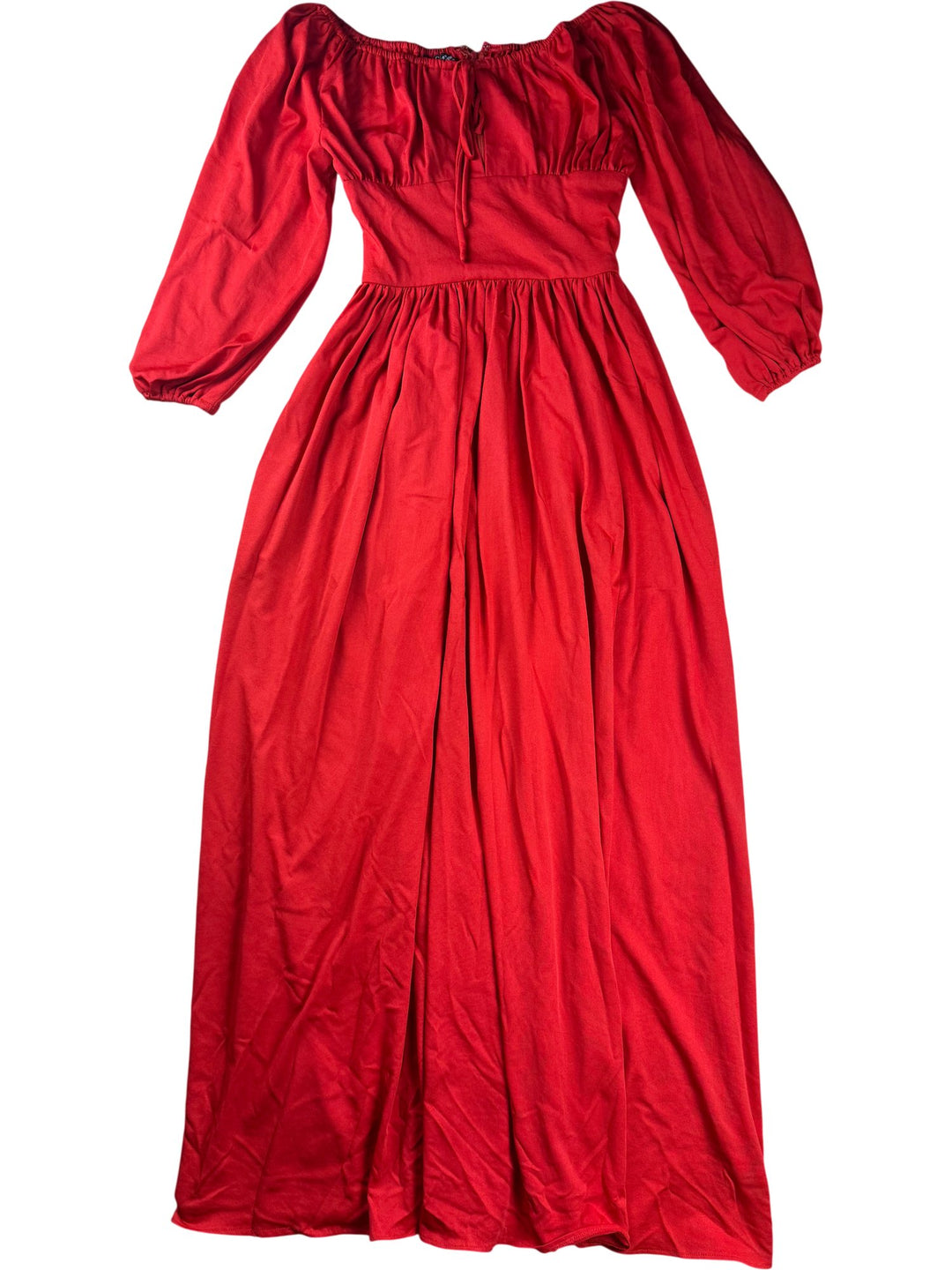 Red Maxi Dress by Sybil Zerker - S/M - Think Vintage ltd