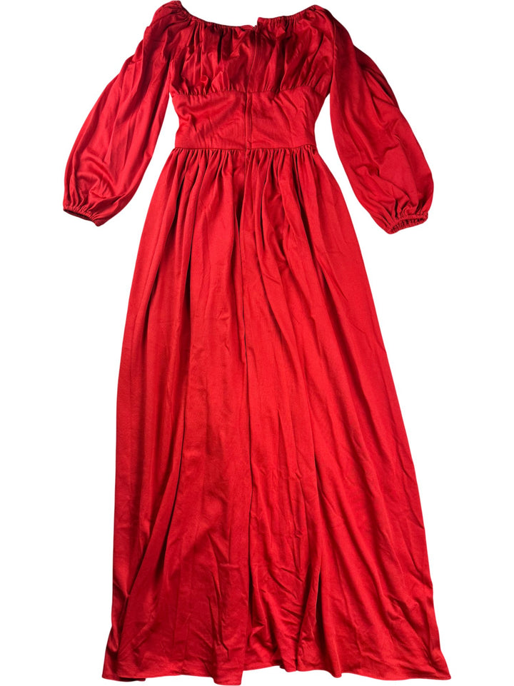 Red Maxi Dress by Sybil Zerker - S/M - Think Vintage ltd