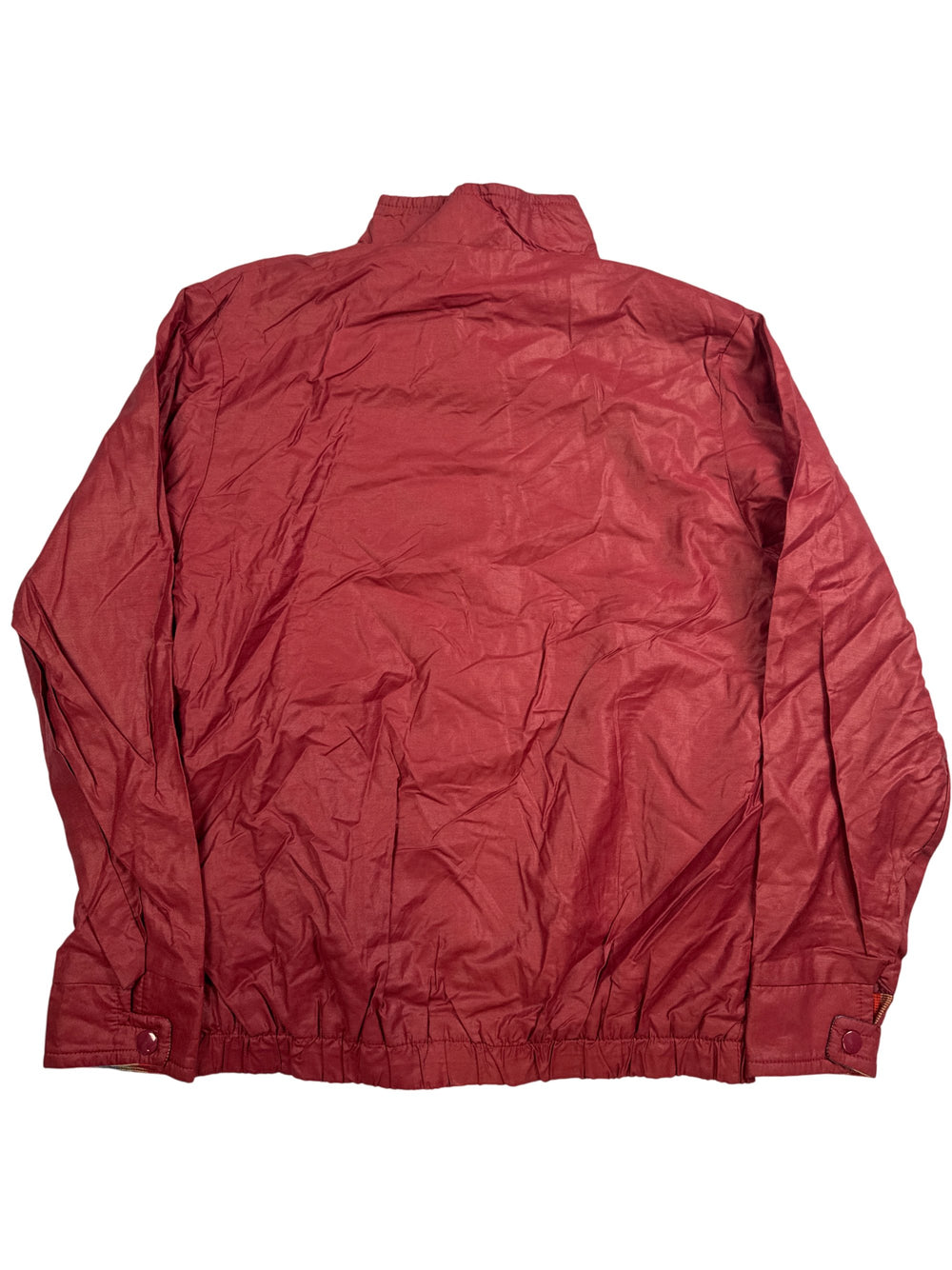 Red Polyester-Cotton Windbreaker Jacket - S - Think Vintage