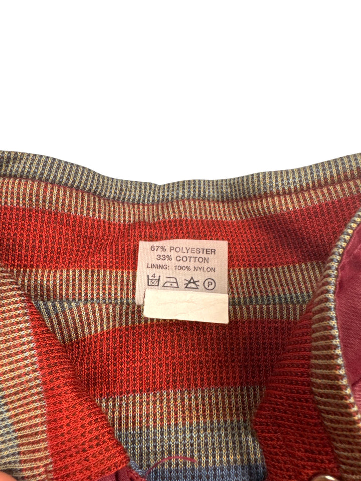 Red Polyester-Cotton Windbreaker Jacket - S - Think Vintage ltd