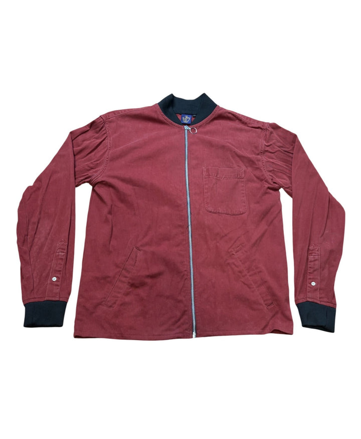 Red Zip-Up Bomber Jacket - M