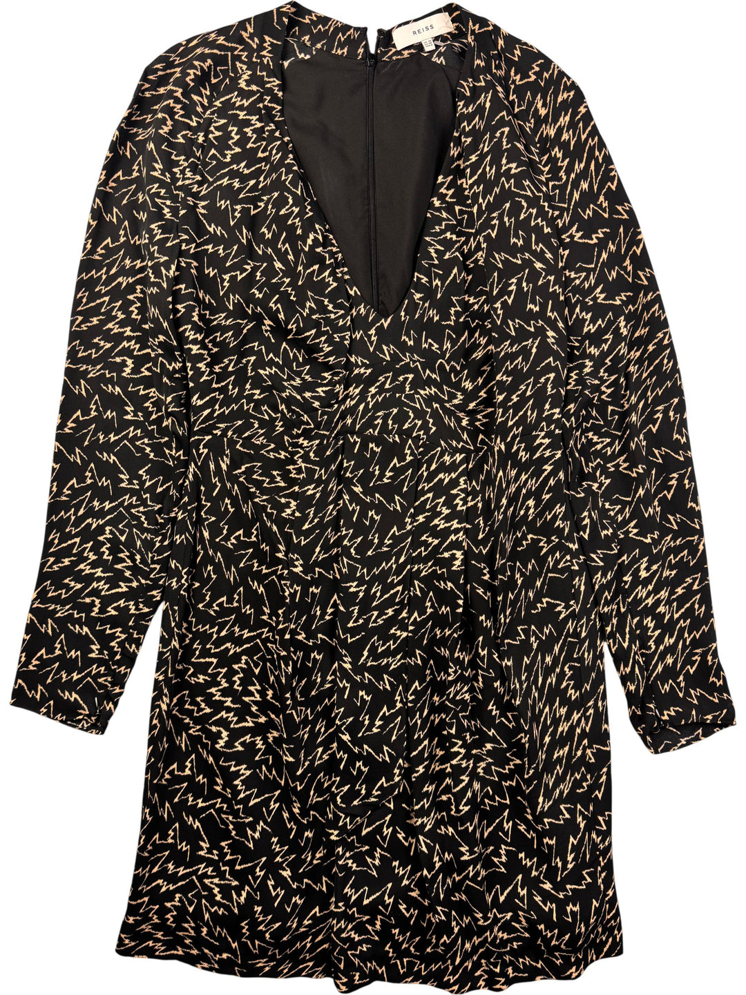 Reiss Long Sleeved Printed Dress - S - Think Vintage ltd