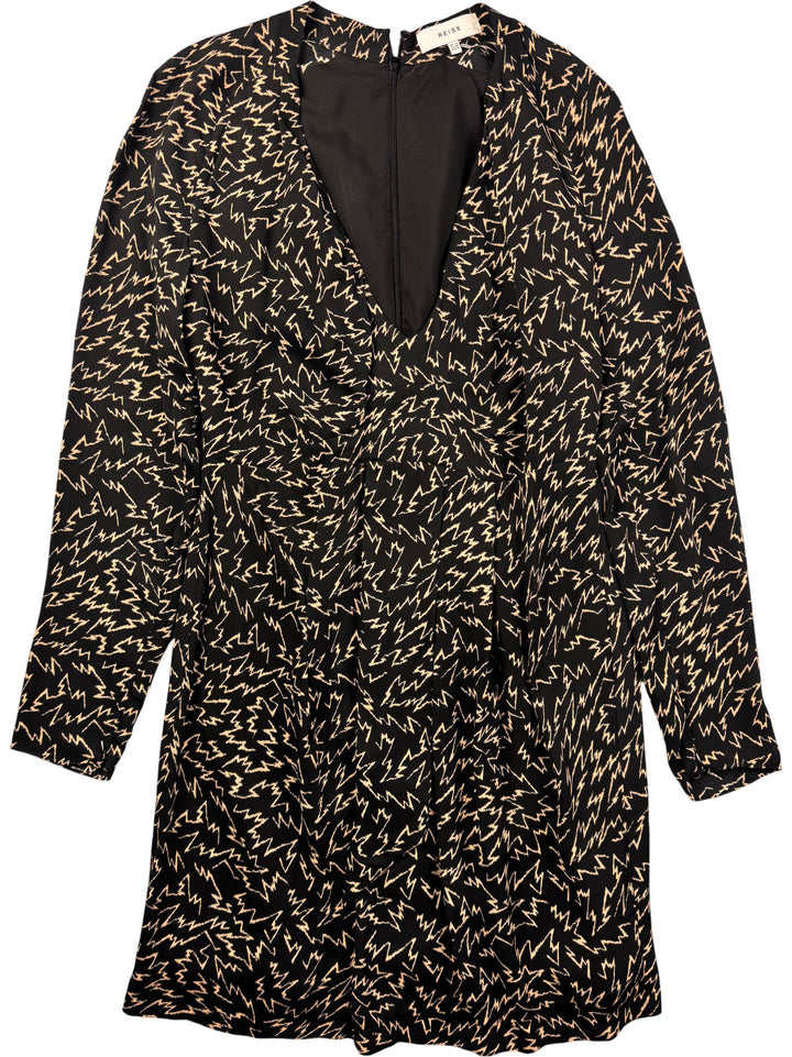 Reiss Long Sleeved Printed Dress - S - Think Vintage ltd