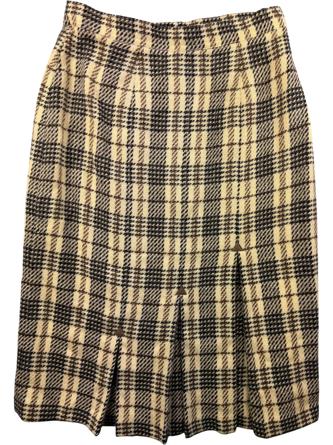 Reldan Pure New Wool Checked Skirt Suit - W30 - Think Vintage Online Ltd