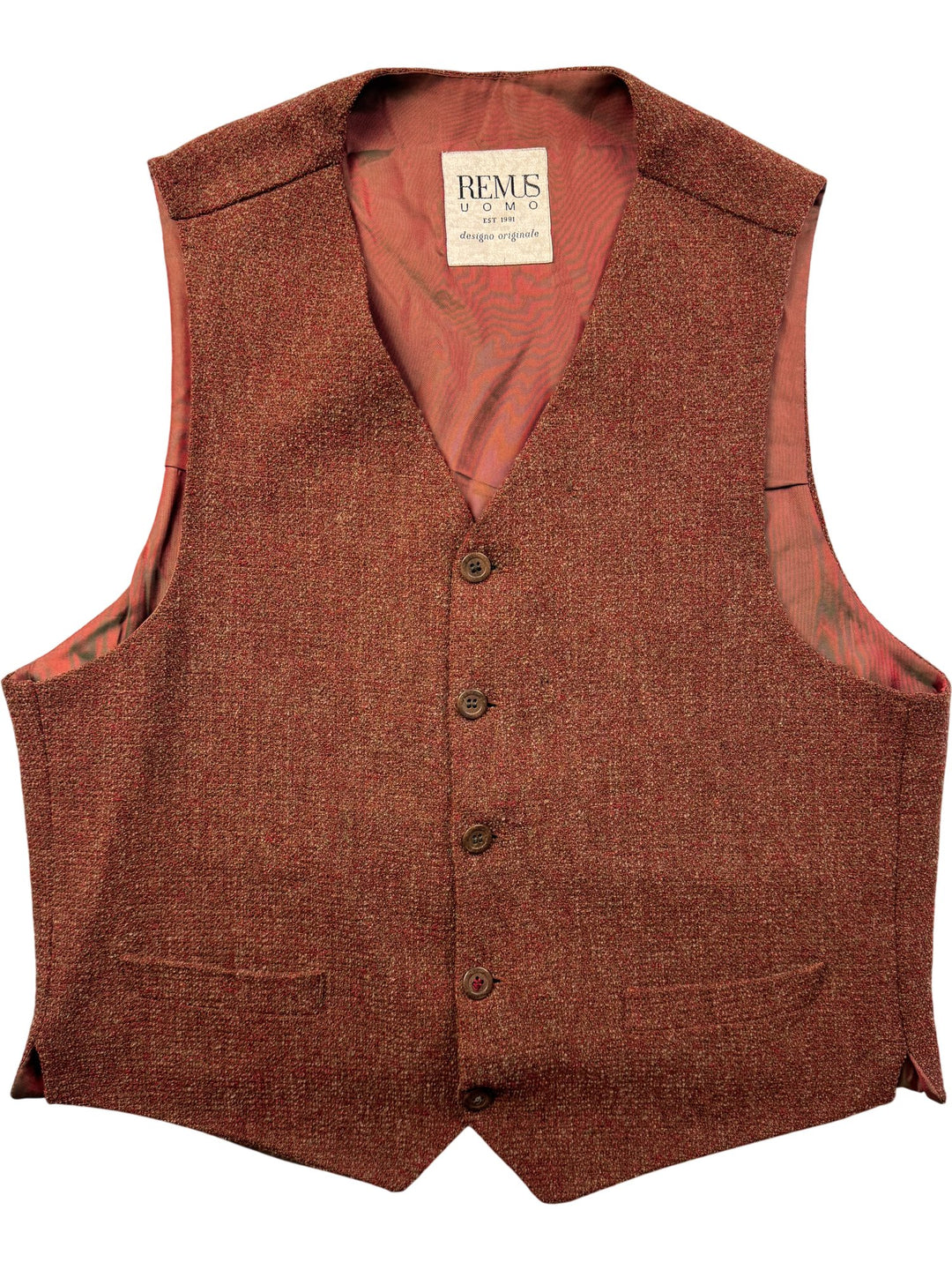 Remus Uomo Tweed Waistcoat - M - Think Vintage ltd