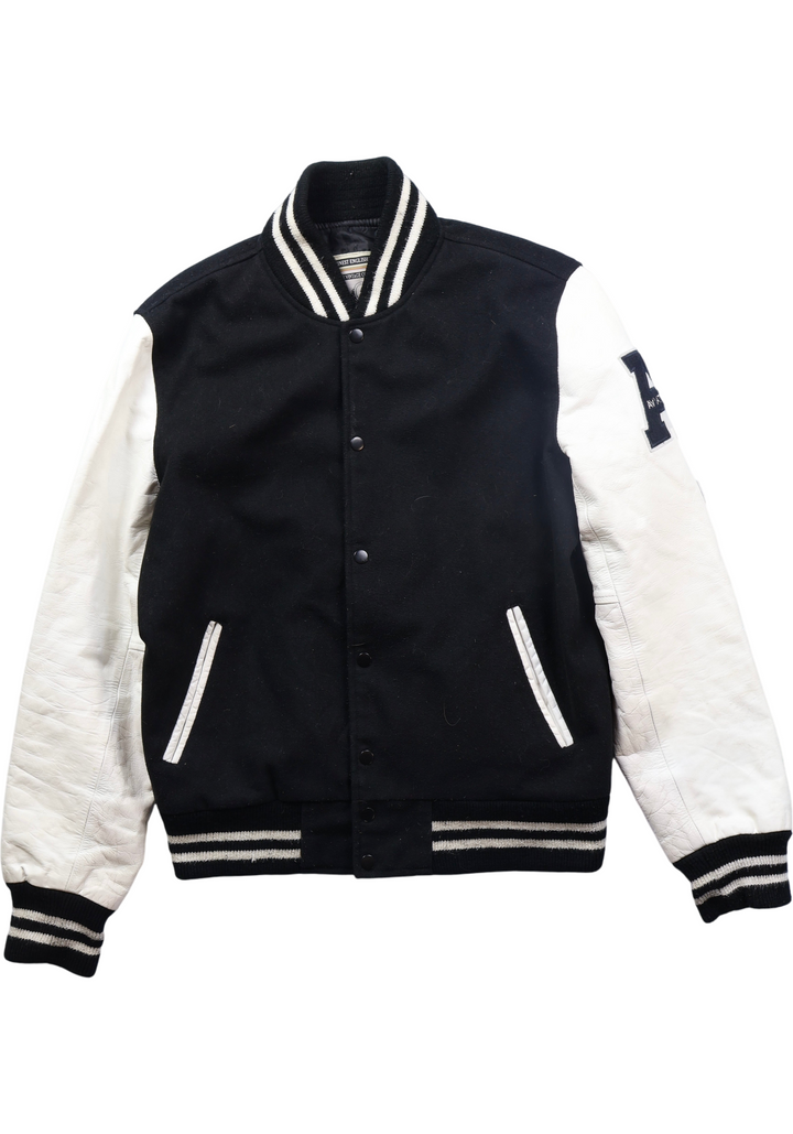 Retro Aviatrix Leather Baseball Jacket - S - Think Vintage ltd