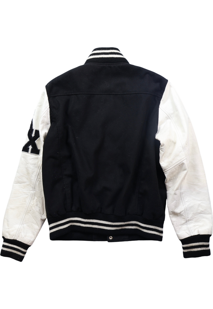 Retro Aviatrix Leather Baseball Jacket - S - Think Vintage ltd