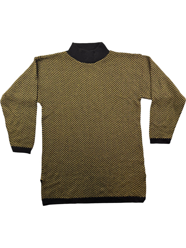 Retro Chevron Pattern Sweater - L