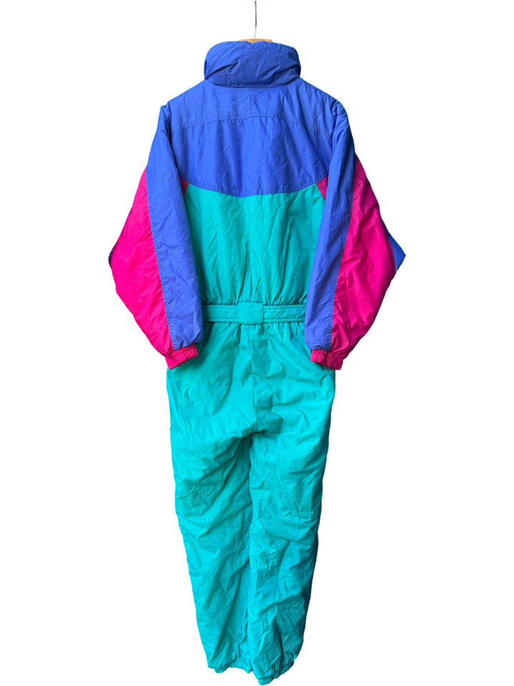 Retro Colour Block Ski Suit - M