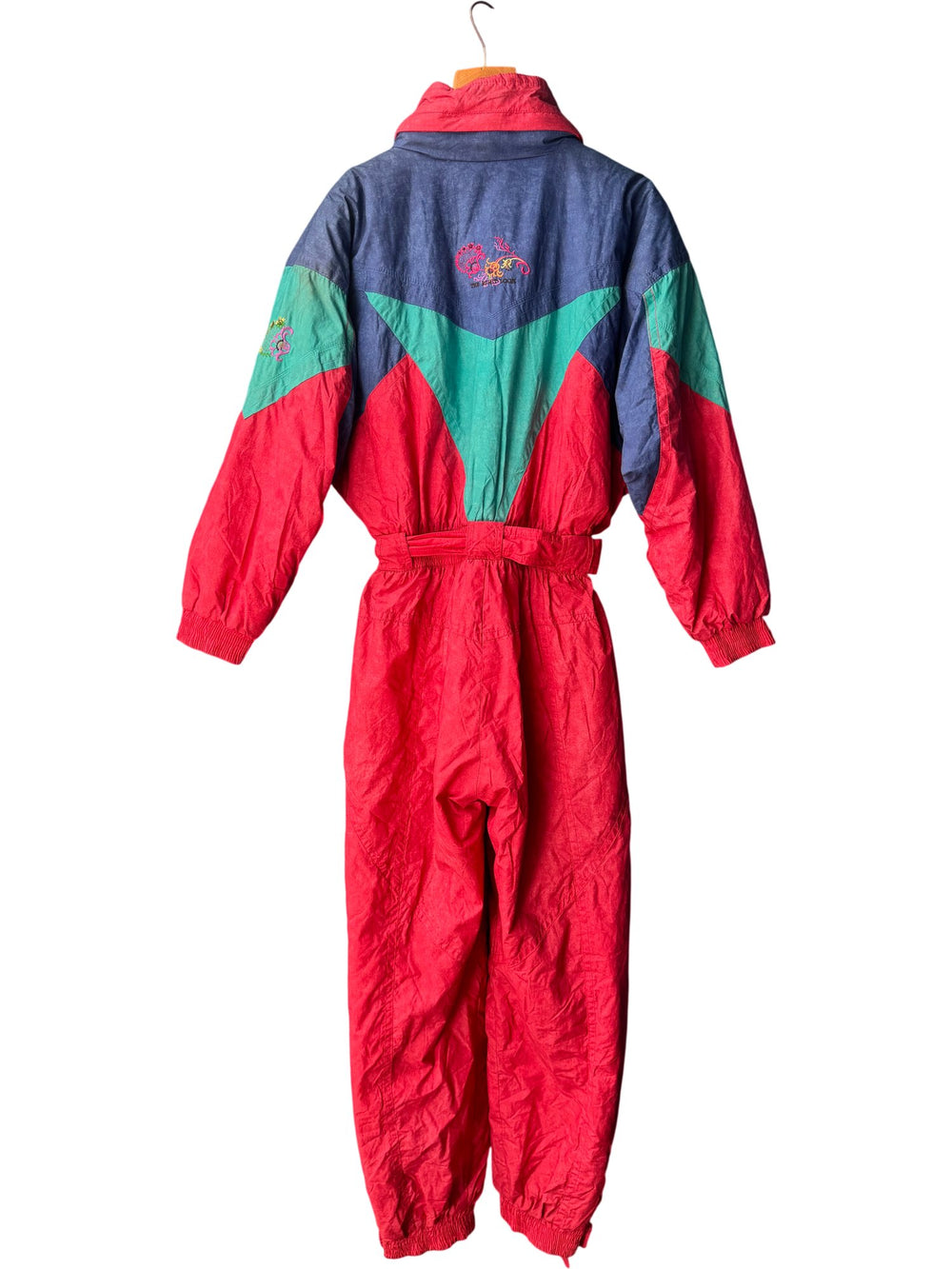 Retro Colourblock Snow Suit - M - Think Vintage ltd