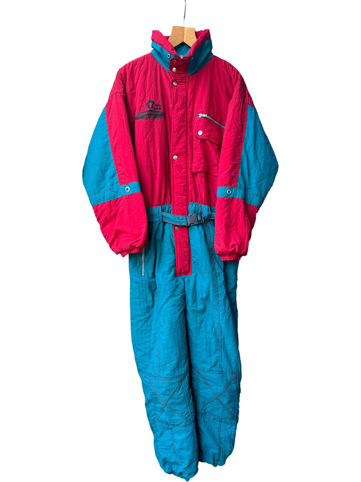 Retro Colourblock Snow Suit - M - Think Vintage ltd