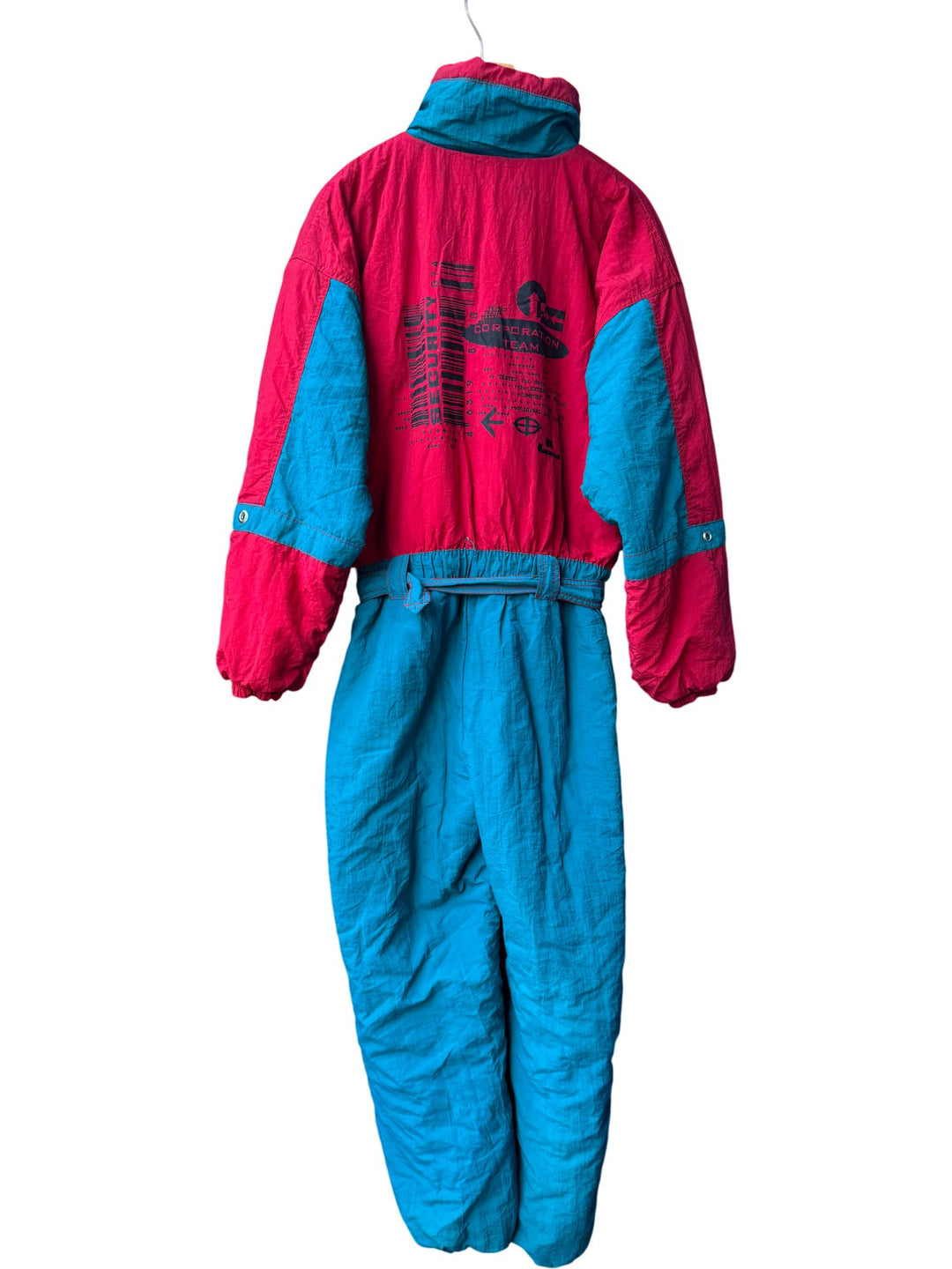 Retro Colourblock Snow Suit - M - Think Vintage ltd