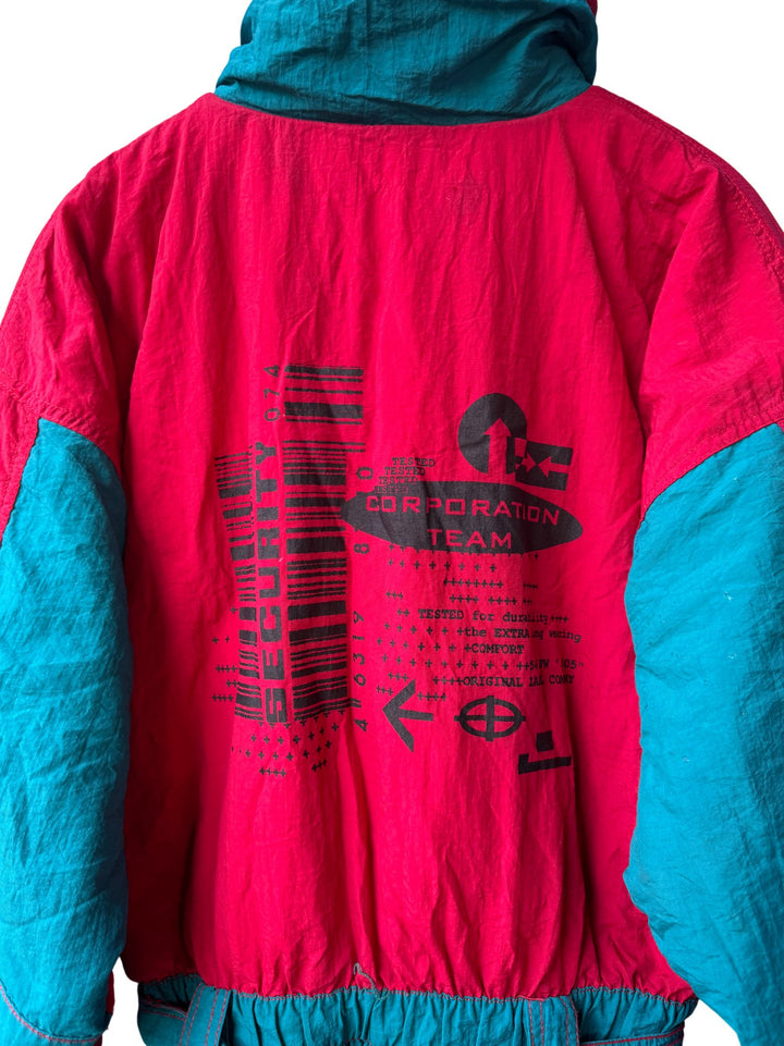 Retro Colourblock Snow Suit - M - Think Vintage ltd