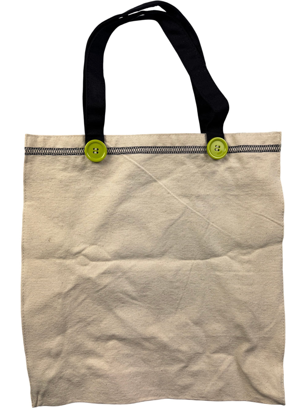 Retro Graphic Tote Bag with Button Detail - Think Vintage Online Ltd