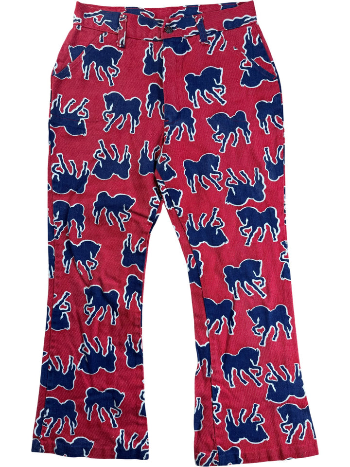 Retro Horse Patterned Capri Trousers - W27