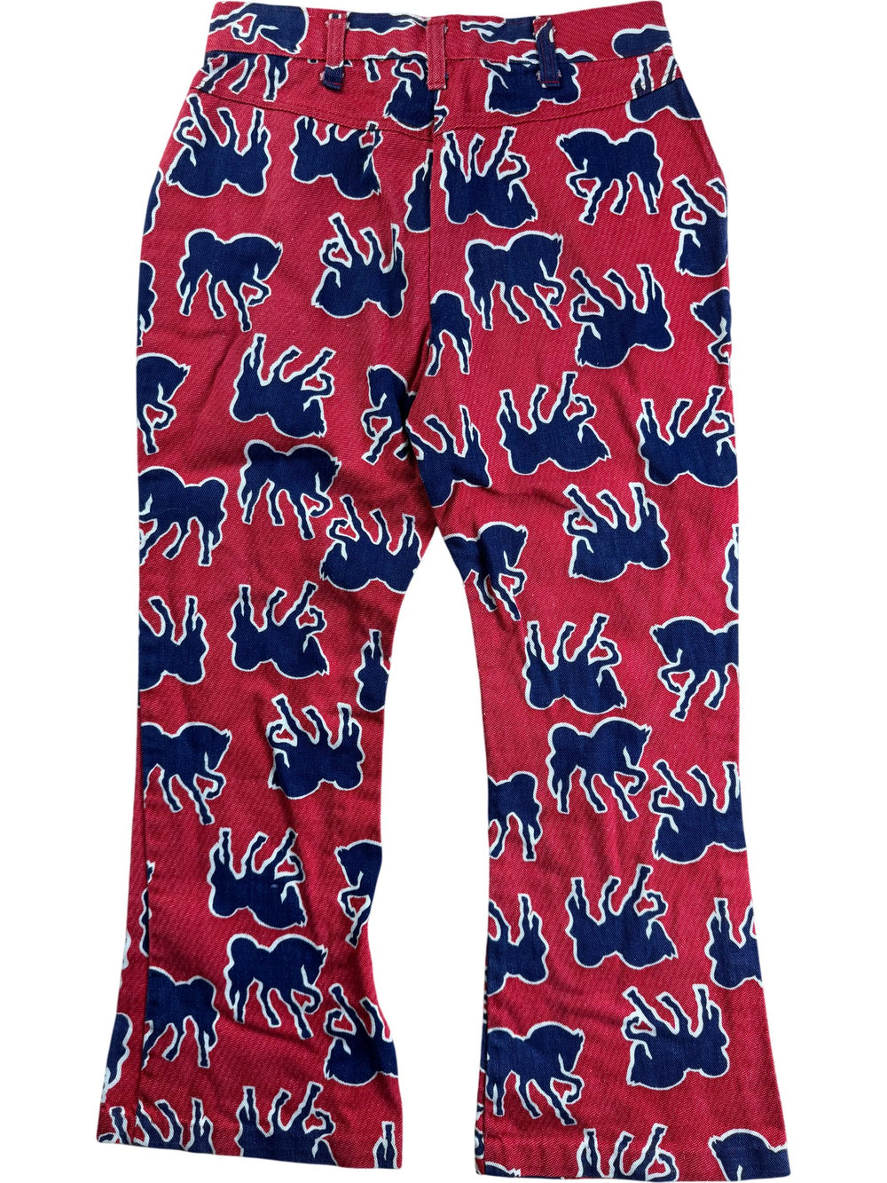 Retro Horse Patterned Capri Trousers - W27 - Think Vintage ltd
