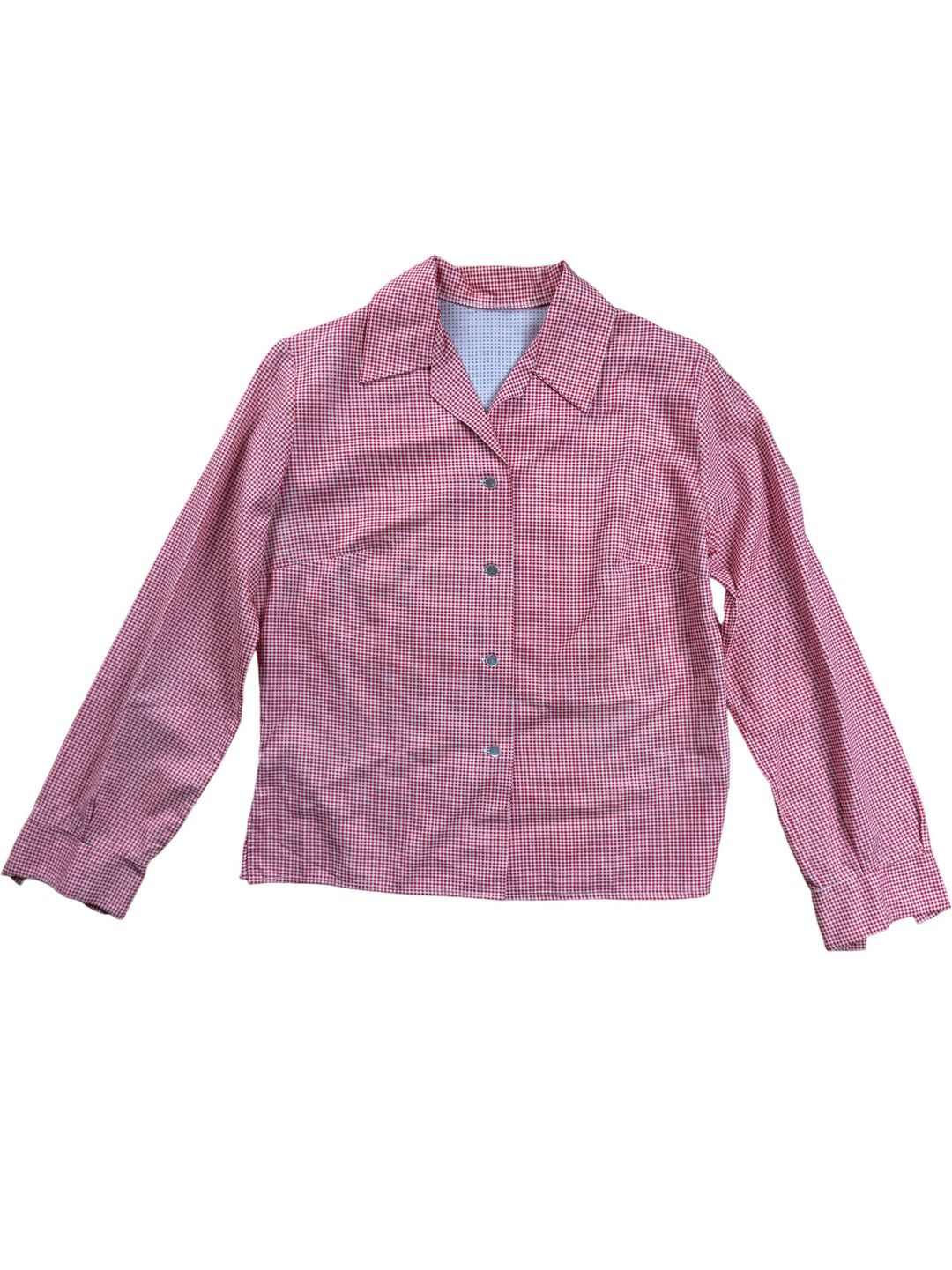 Retro Red Checkered Button-Up Shirt - S - Think Vintage ltd