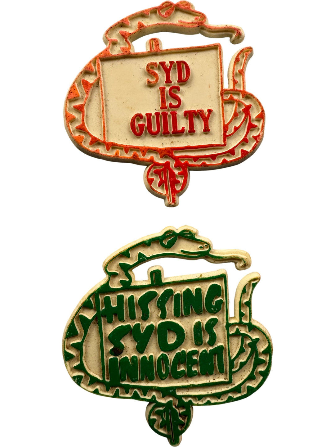 Retro Syd Guilt Innocent Pinback Buttons - Think Vintage