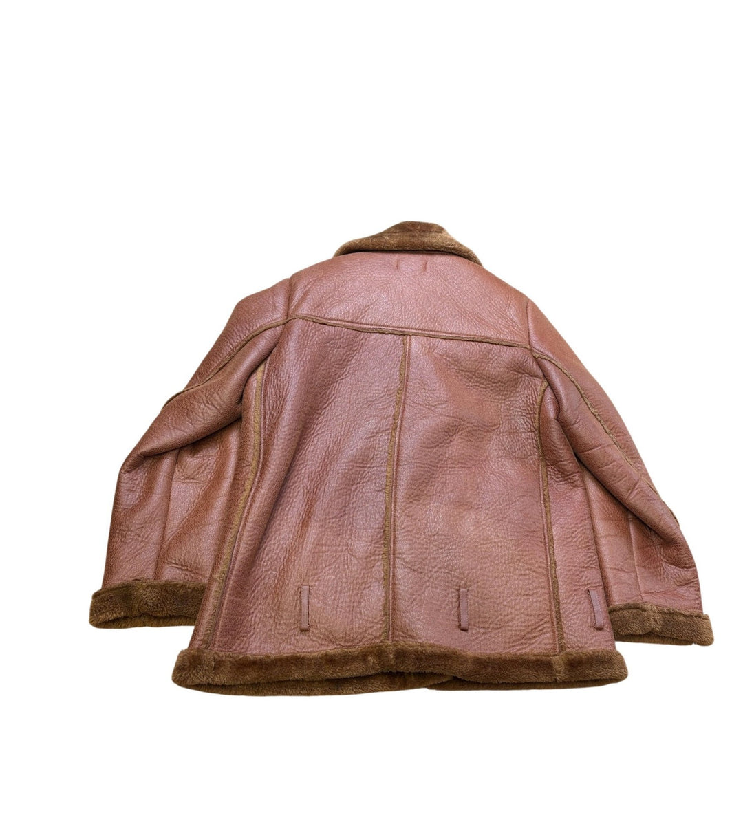 Retroline Faux Leather Jacket With Faux Fur - M