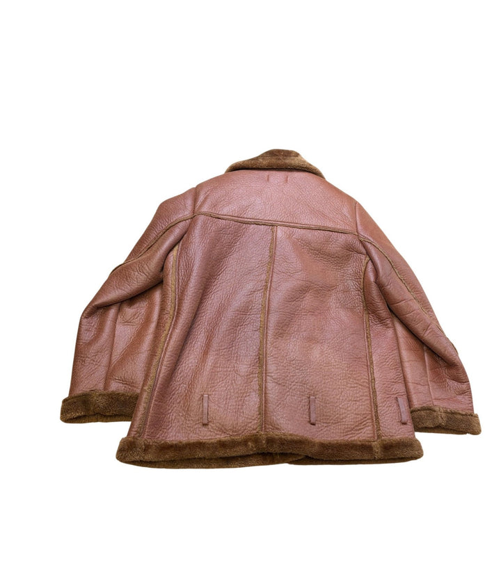 Retroline Faux Leather Jacket With Faux Fur - M
