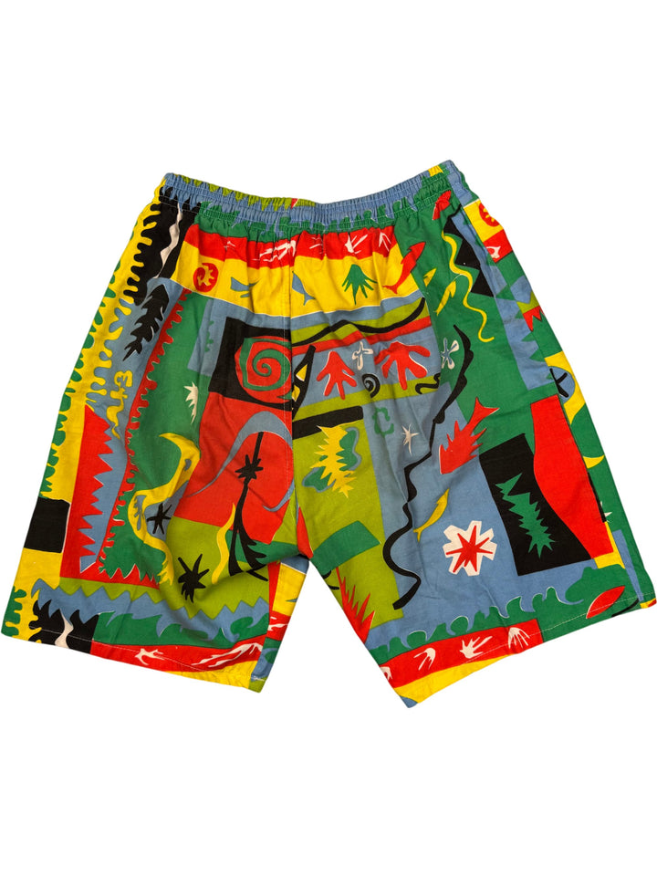 Revenge Multicolor Abstract Pattern Shorts - M - Think Vintage ltd