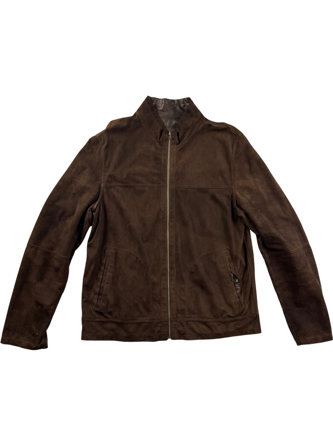 Reversible Kircilar Brown Leather Jacket - S - Think Vintage