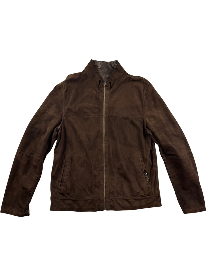 Reversible Kircilar Brown Leather Jacket - S - Think Vintage