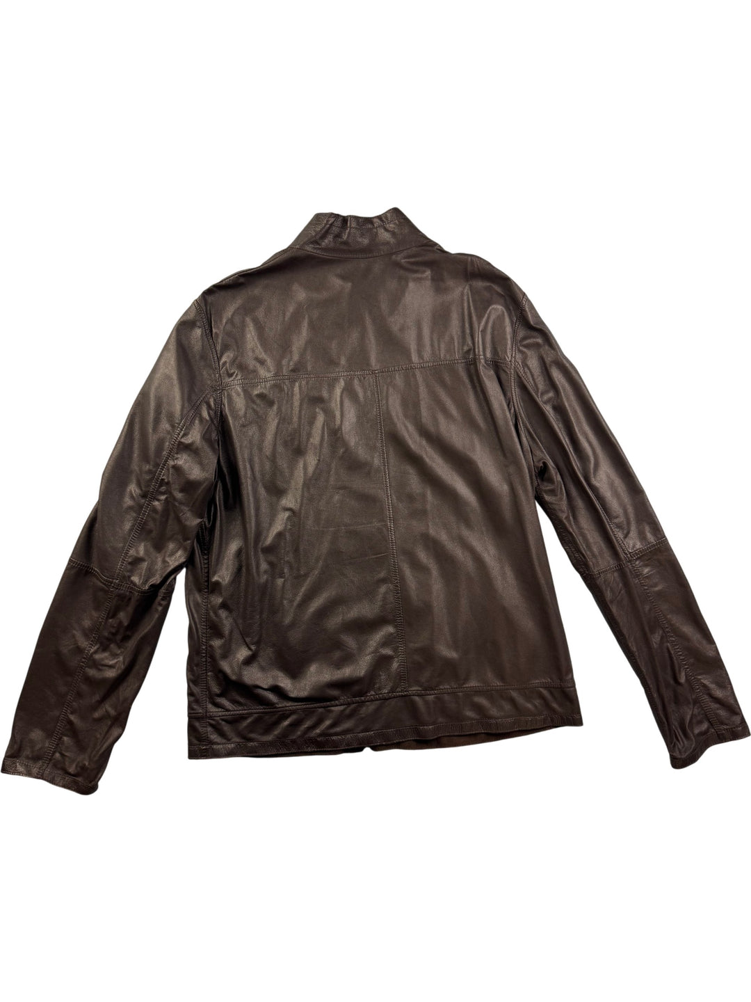 Reversible Kircilar Brown Leather Jacket - S - Think Vintage