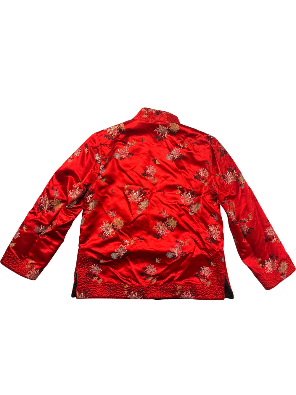 Reversible Red Floral Embroidered Jacket - Think Vintage ltd