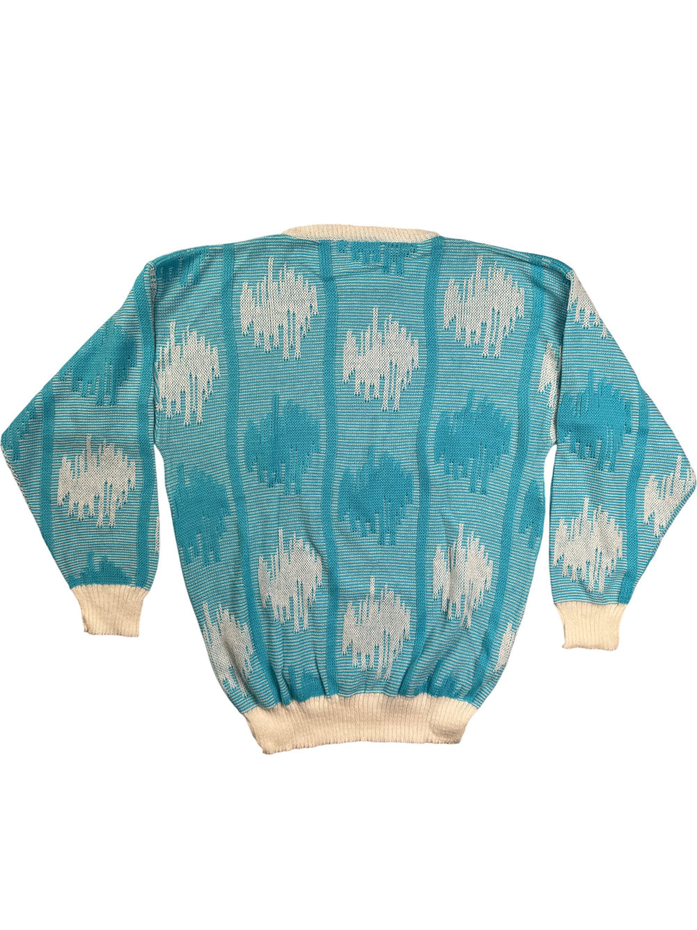 Rich Boy Blue Patterned Sweater - L - Think Vintage ltd