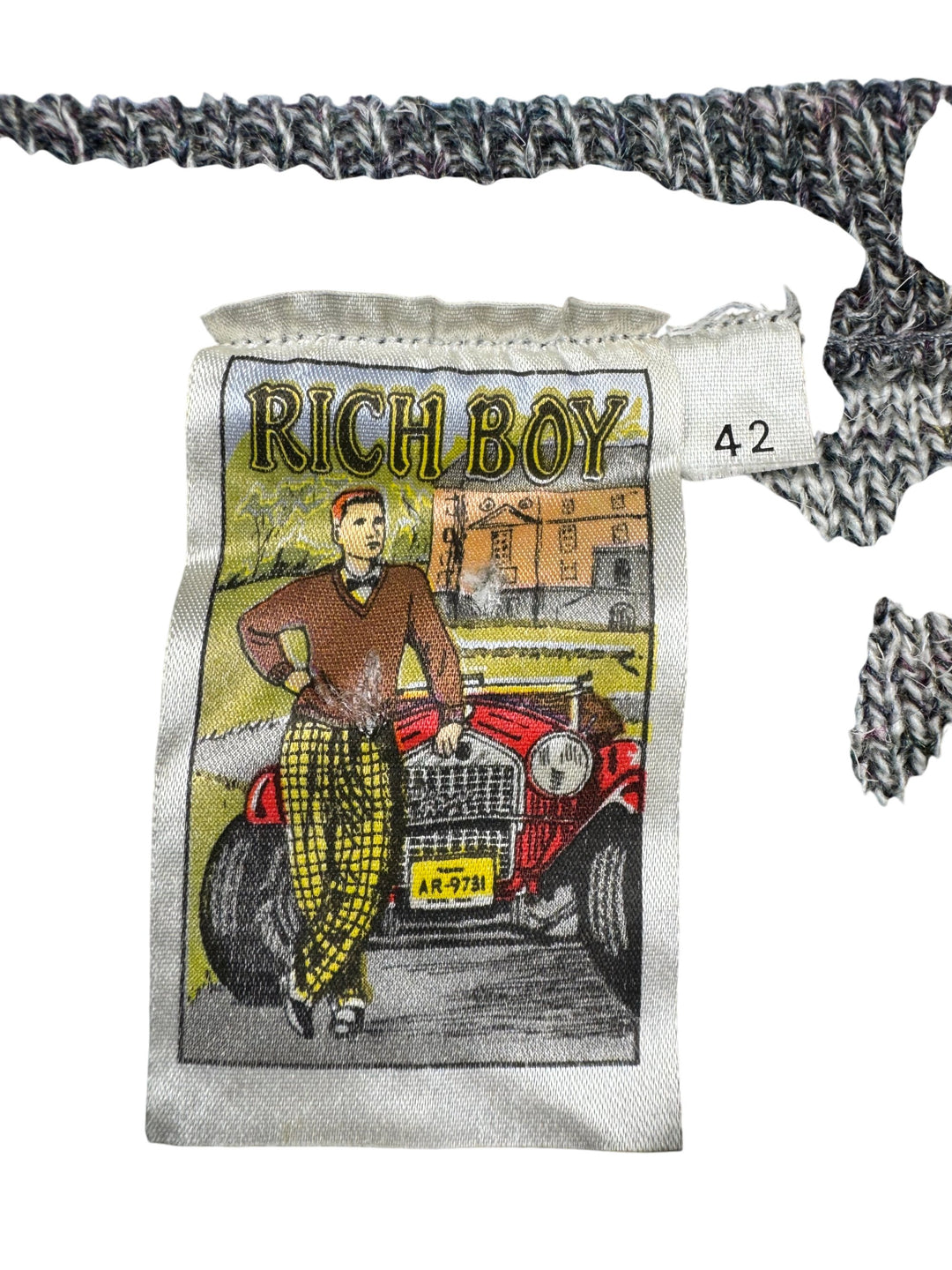 Rich Boy Geometric Knit Sweater - M - Think Vintage