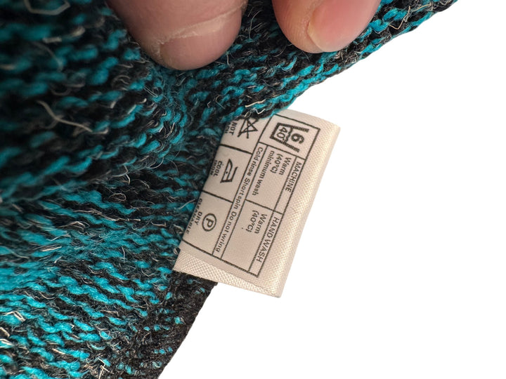 Rich Boy Teal Patterned Knit Sweater - M - Think Vintage