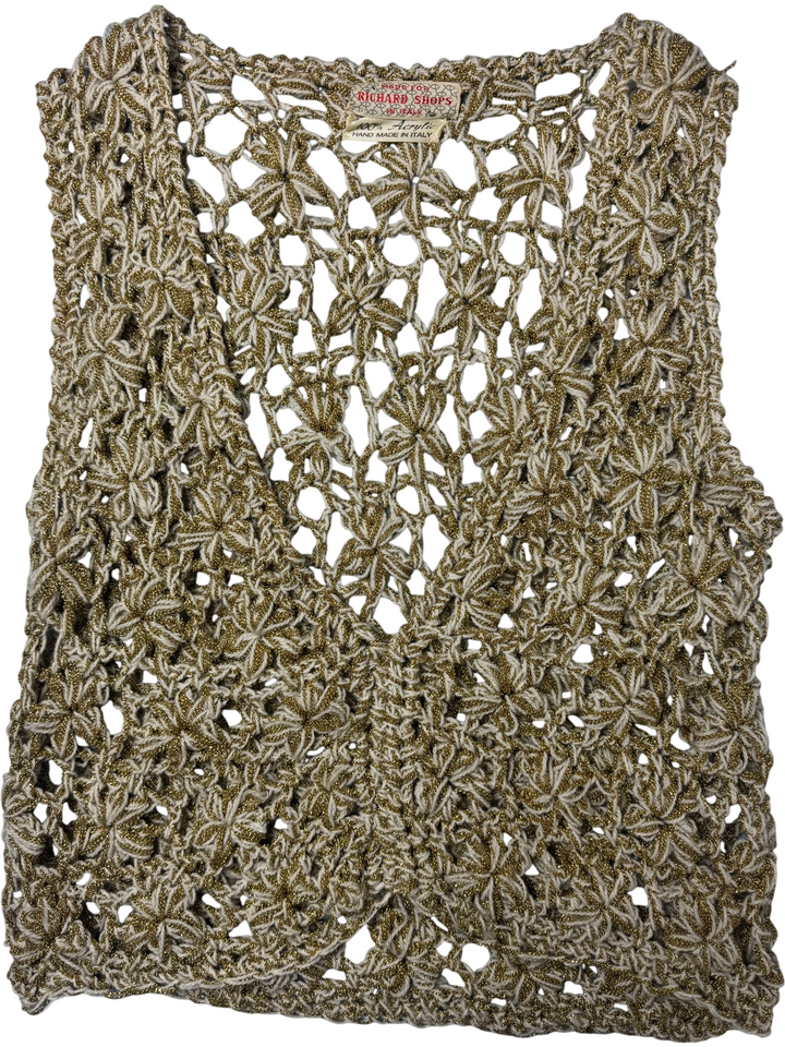 Richard Shops Crochet Waistcoat - XS - Think Vintage ltd