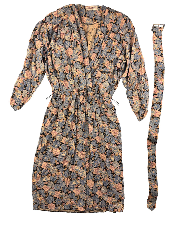 Richards Floral Viscose Wrap Dress - XL - Think Vintage Online Ltd