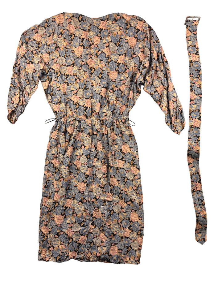 Richards Floral Viscose Wrap Dress - XL - Think Vintage Online Ltd