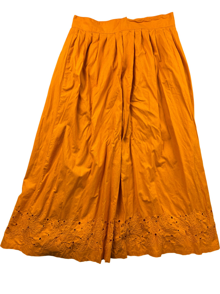 Richards Orange Embroidered Skirt - W28 - Think Vintage ltd