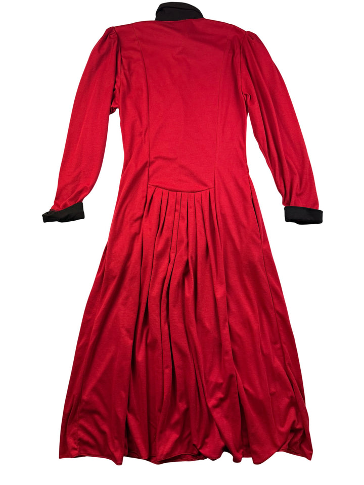 Richards Red Long Sleeve Dress - S - Think Vintage ltd