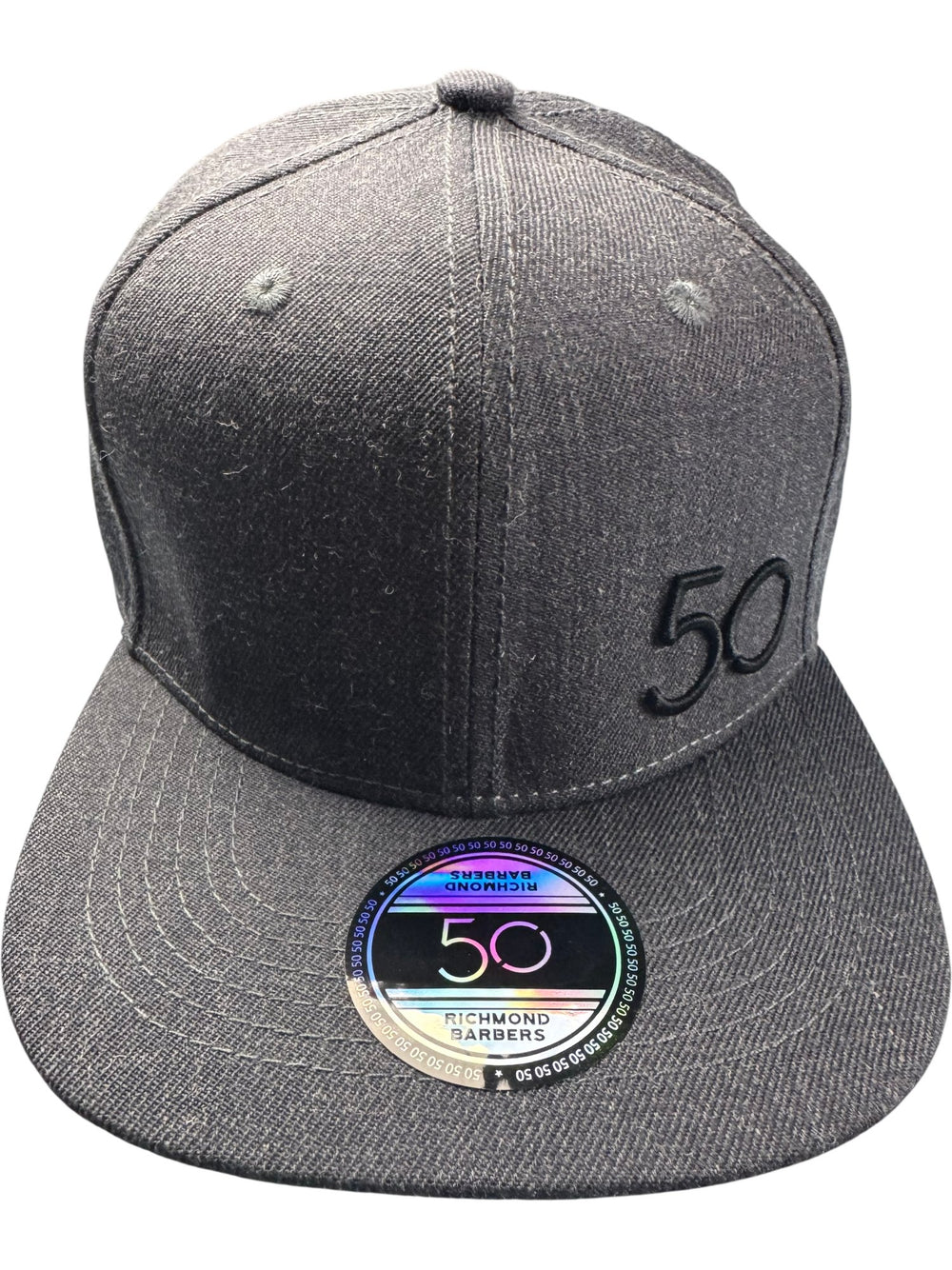 Richmond Barbers 50 Black Snapback Cap - Think Vintage ltd