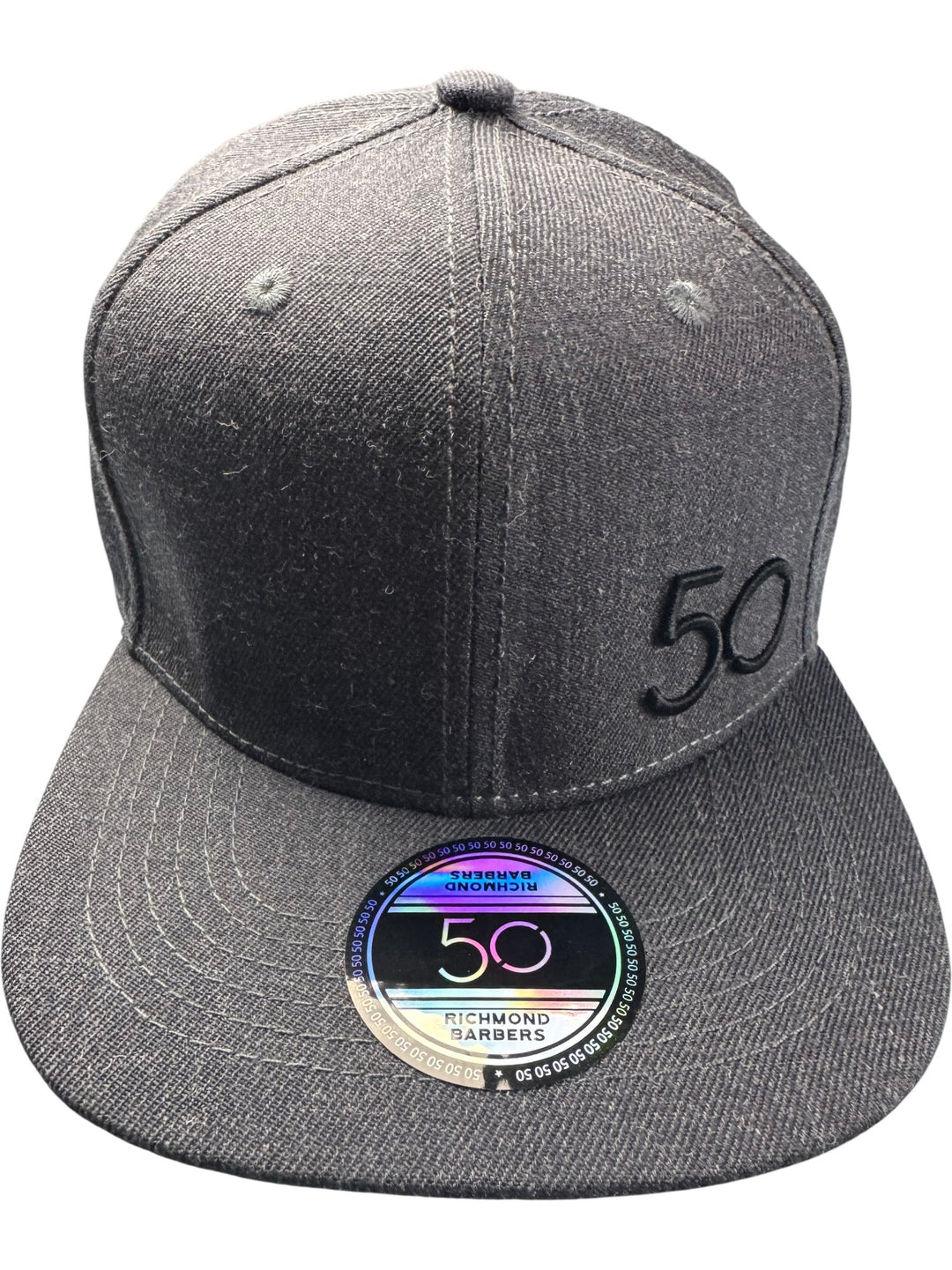 Richmond Barbers 50 Black Snapback Cap - Think Vintage ltd